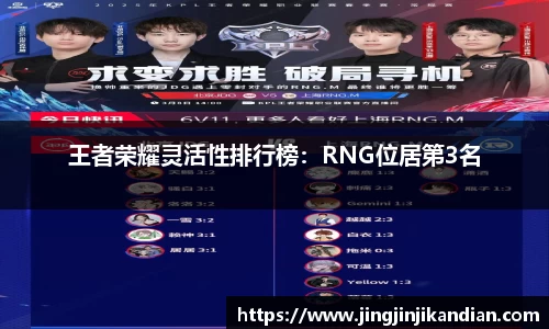 王者荣耀灵活性排行榜：RNG位居第3名