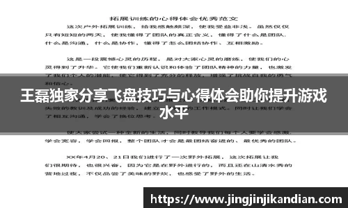 王磊独家分享飞盘技巧与心得体会助你提升游戏水平